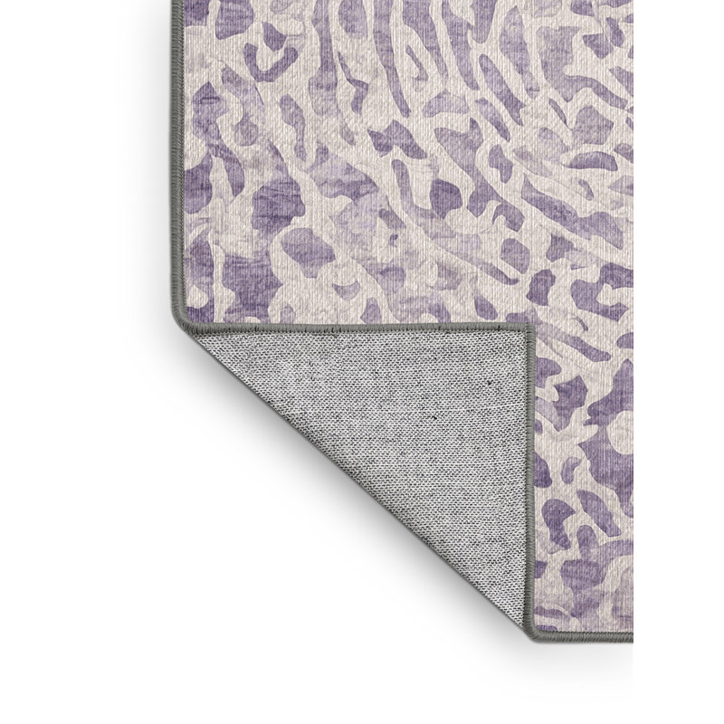 Machine Washable Gray Area Rug, Round 3'