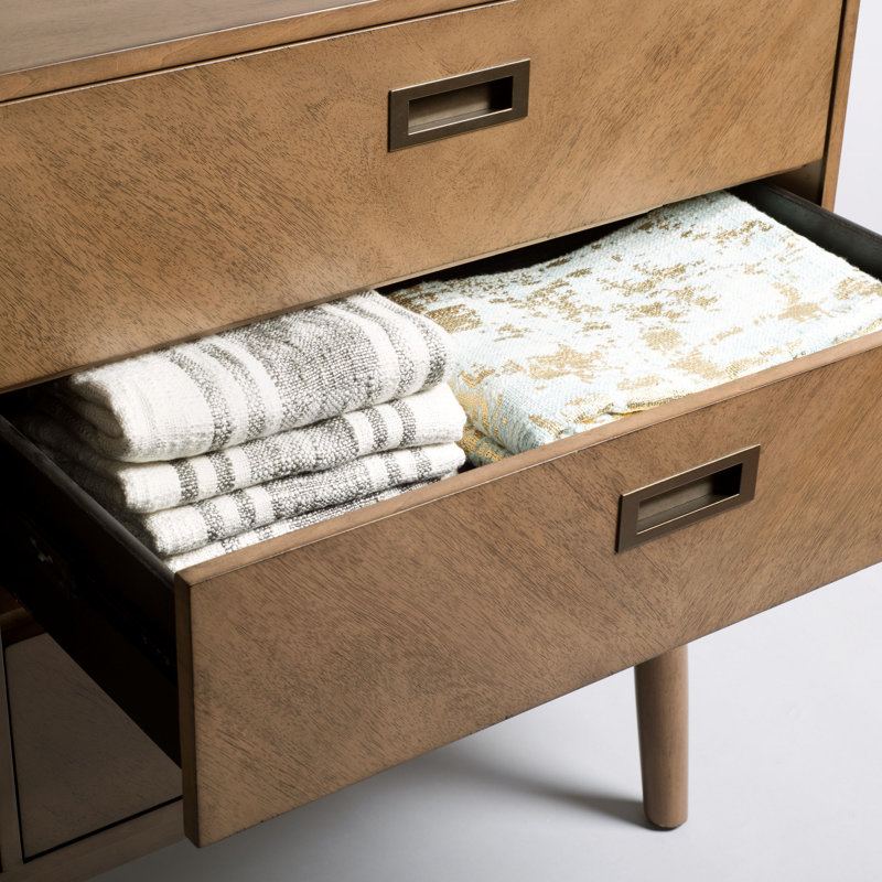 Commode double 6 tiroirs l 56 po, Blé