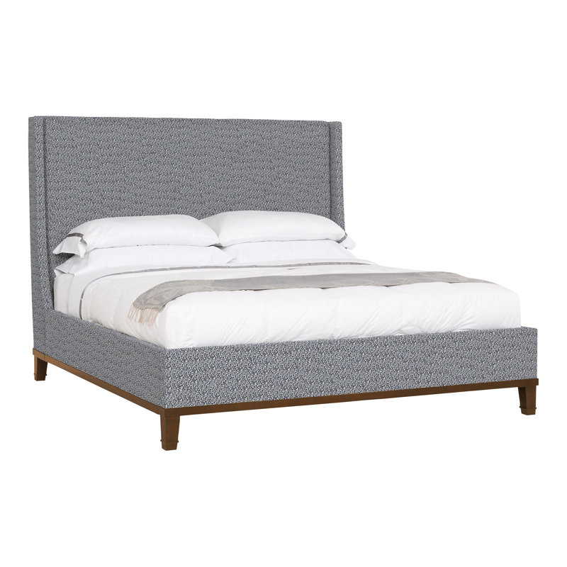 Michael Weiss Upholstered Wingback Bed, Wrenn, Nomad Snow Crypton® Chenille