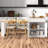 82.6" Fluted Kitchen Island with Extendable Dining Table for 4-6, Double-Sided Storage & Power Outlet-1752310267