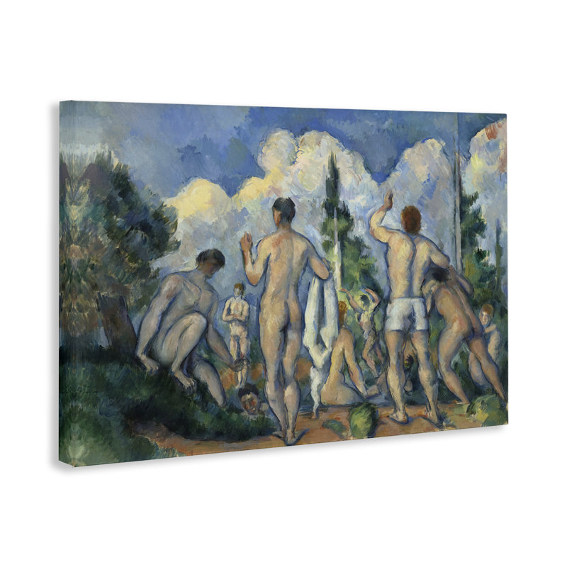 Art classique sur toile, "Classic Cezanne Bathers" par one1000paintings, H 20 po x l 30 po