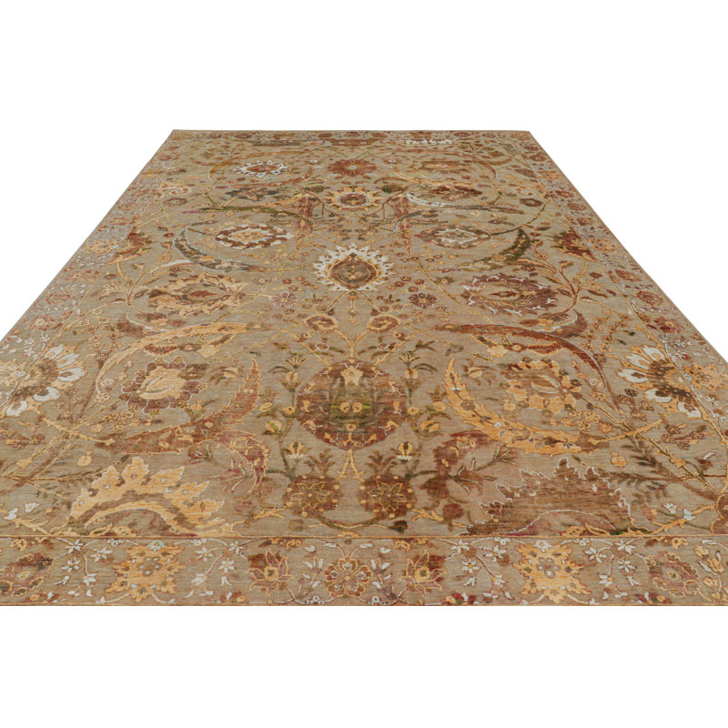 Rug & Kilim’S Persian Tabriz Style Rug In Beige-Brown With Floral Patterns
