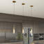 Luminaire suspendu moderne en métal doré à hauteur réglable pour îlot de cuisine