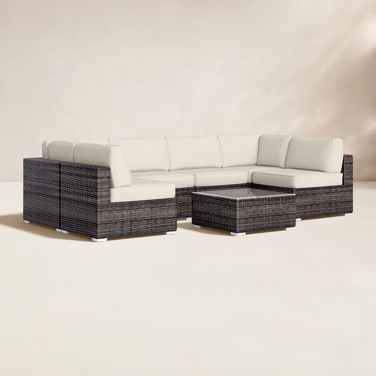 Lauderman 4-Person Sunbrella® Patio Seating Group, Canvas Canvas Sunbrella® Canvas