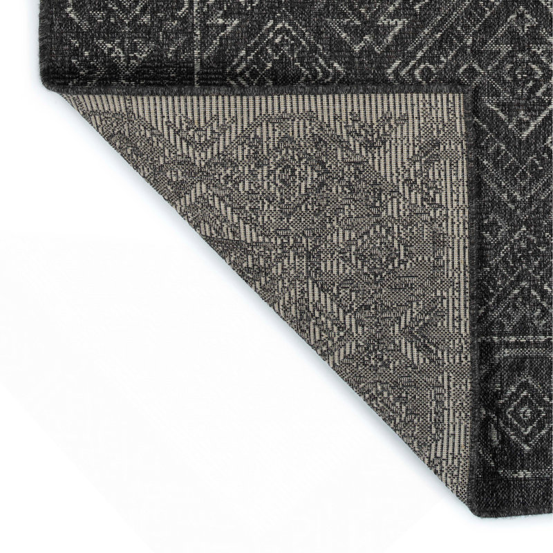 Tapis texturé moderne, transitionnel, géométrique, de style Sud-Ouest