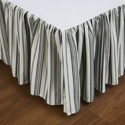 Austin Horn Classics Cosmopolitan Toile Gathered Bedskirt From Stripe Jacquard Pattern