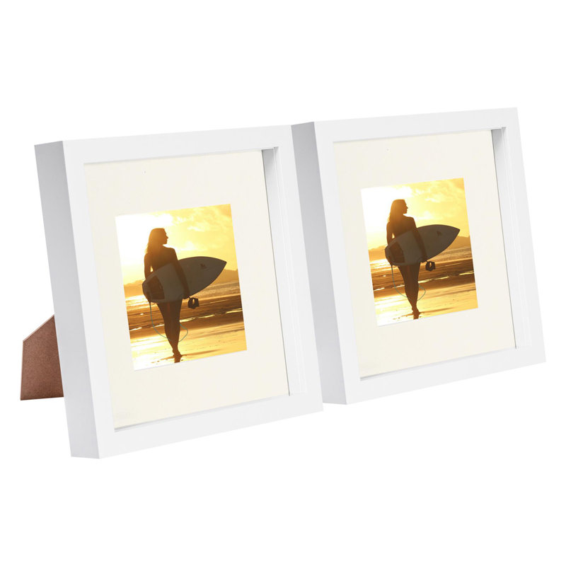 Nicola Spring - White 3D Box Photo Frames, 22.5" H x 22.5" W x 3.5" D