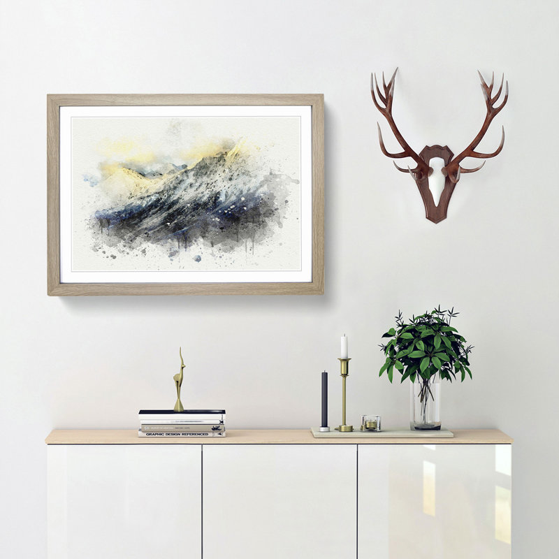 Spiti Valley in the Mountains in Abstract - Framed Print, 27cm H x 36cm W x 2cm D, Oak Framed
