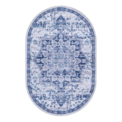 Matsumura Oriental Gray/Blue Area Rug