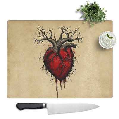 Anatomical Heart Vol.2  Glass Chopping Board