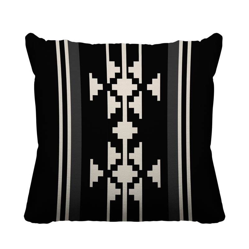 Coussin intérieur / extérieur Sakari, L 19 po x H 19 po, Noir