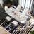 Stone Top Metal Base Dining Table-1774939704