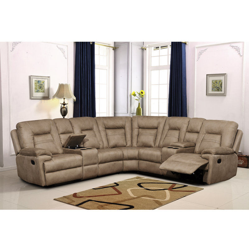 Canapé modulaire inclinable en microfibre / microsuède de 110 po Copland