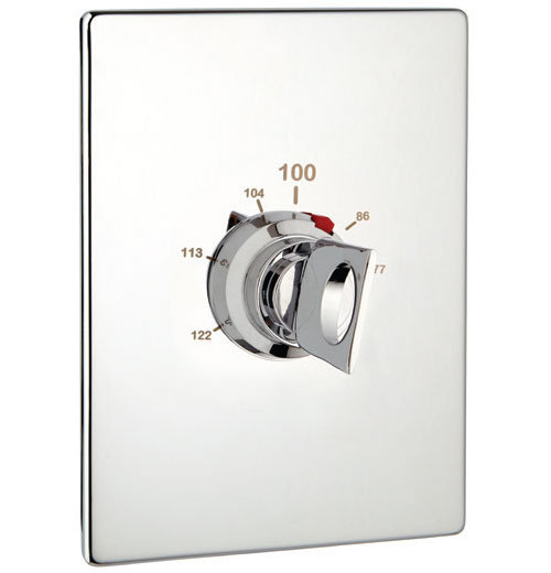 Thermostat carré complet avec soupape Fresh, Chrome poli, 0,75 po