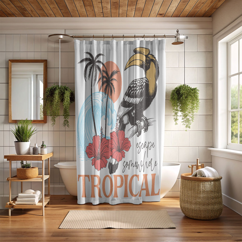 Marcelous Shower Curtain, 74"H x 71"W