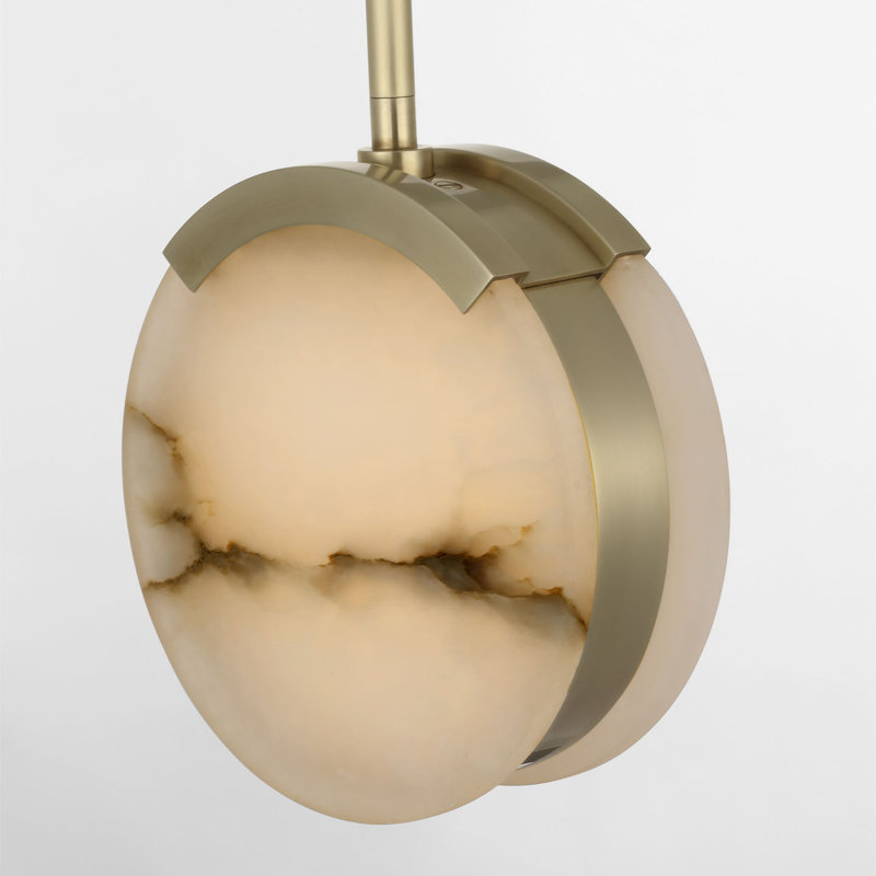Kelly Wearstler Melange 7" Pendant in Antique-Burnished Brass with Alabaster, Antique-Burnished Brass