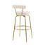 Tabouret de bar pivotant à hauteur fixe avec structure en métal doré et revêtement en velours crème - Paquet de 2
