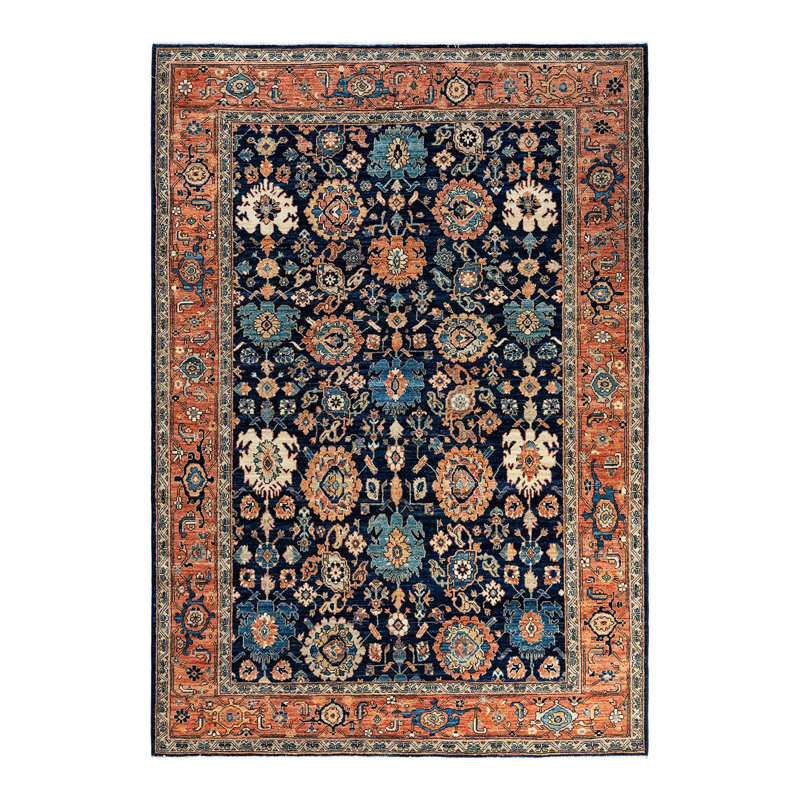 Demontra One-of-a-Kind Rectangle 6' 4" X 9' 1" New Age Wool Area Rug Blue