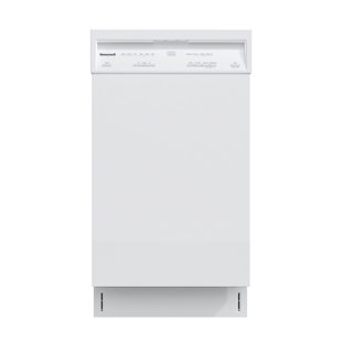 Lave-vaisselle 18 pouces Honeywell avec 8 couverts, 6 programmes de lavage, cuve en acier inoxydable, Ul / Energy Star - Blanc