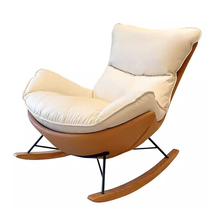 Chaise berçante de luxe à la crème de style italien