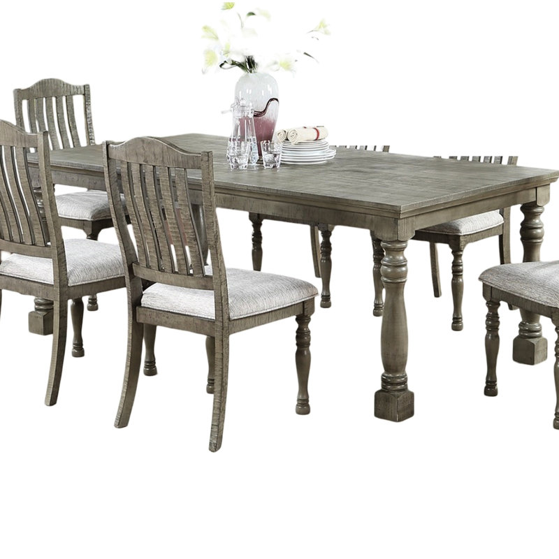 Grey Veneer Table For Dining, Rectangular, Contemporary Quality Touch