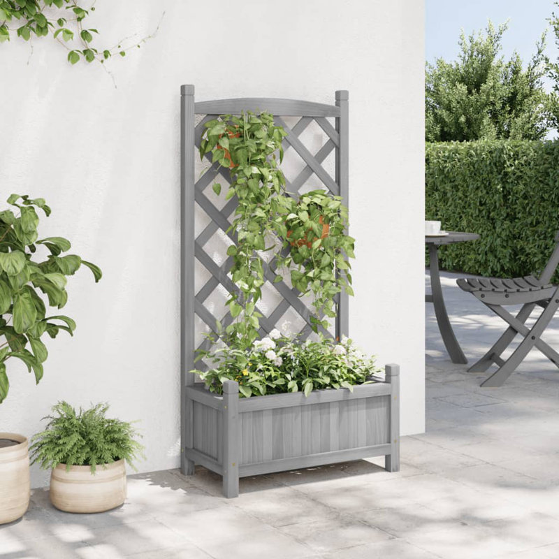 Pot à fleurs Ebern Designs, H 43,3 po x l 21,7 po x P 11,8 po, Gris