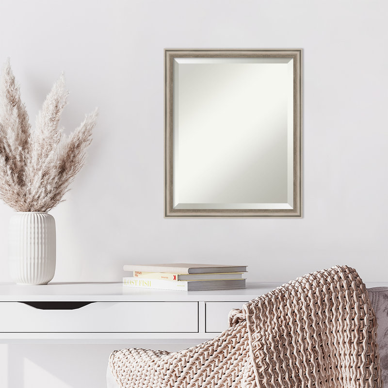 Miroir mural Carleena, Argent, 22 po x 18 po