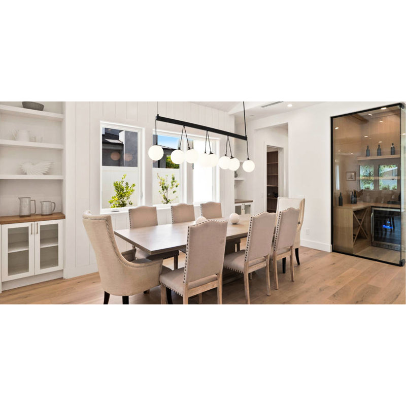 8 - Luminaire suspendu avec longueur réglable - abat-jour en verre givré blanc mat noir 120 volts