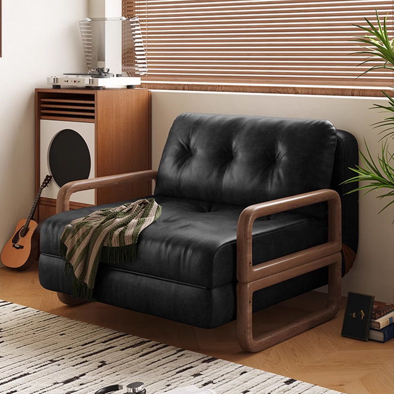 Coussin de canapé modulaire en similicuir noir, H 34,65 po x l 47,24 po x P 33,46 po 