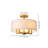 5-Light Linen Drum Semi-Flush Mount Ceiling Light, Dimmable