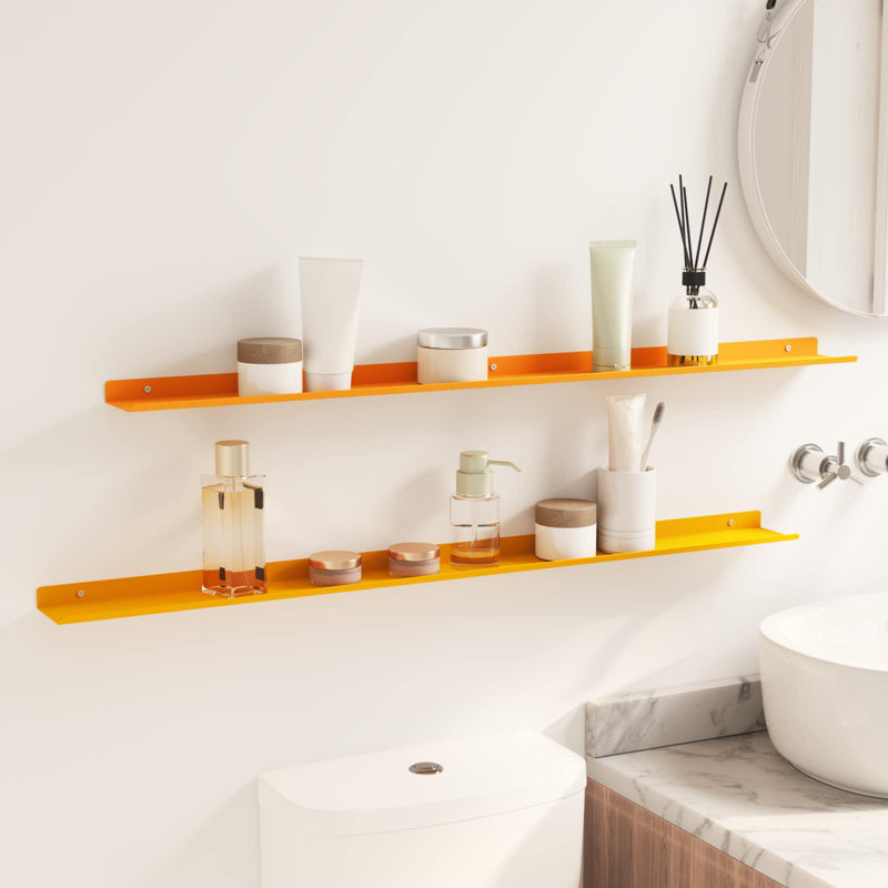 Steel Floating Shelf, Mustard Yellow