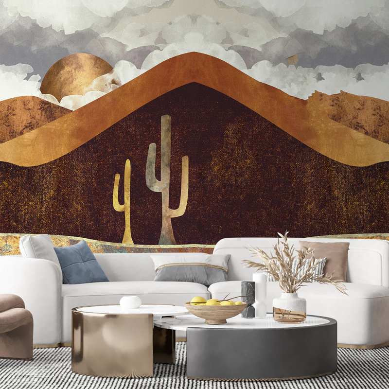 Abstract Mountains Peel & Stick Abstract Border, 132" L x 120" W