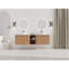 Meuble-lavabo mural 72 po avec lavabo d'art en céramique et 1 tablette de rangement, 4 portes à fermeture douce, emballage KD