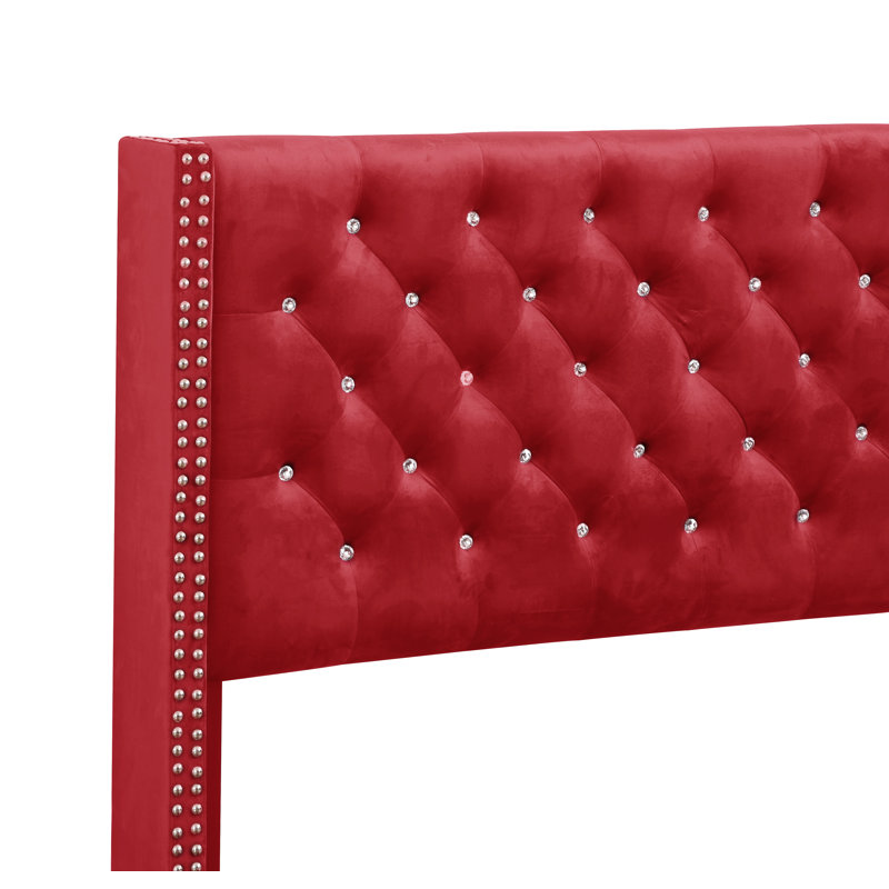 Ashe Upholstered Standard Bed, King, Cherry