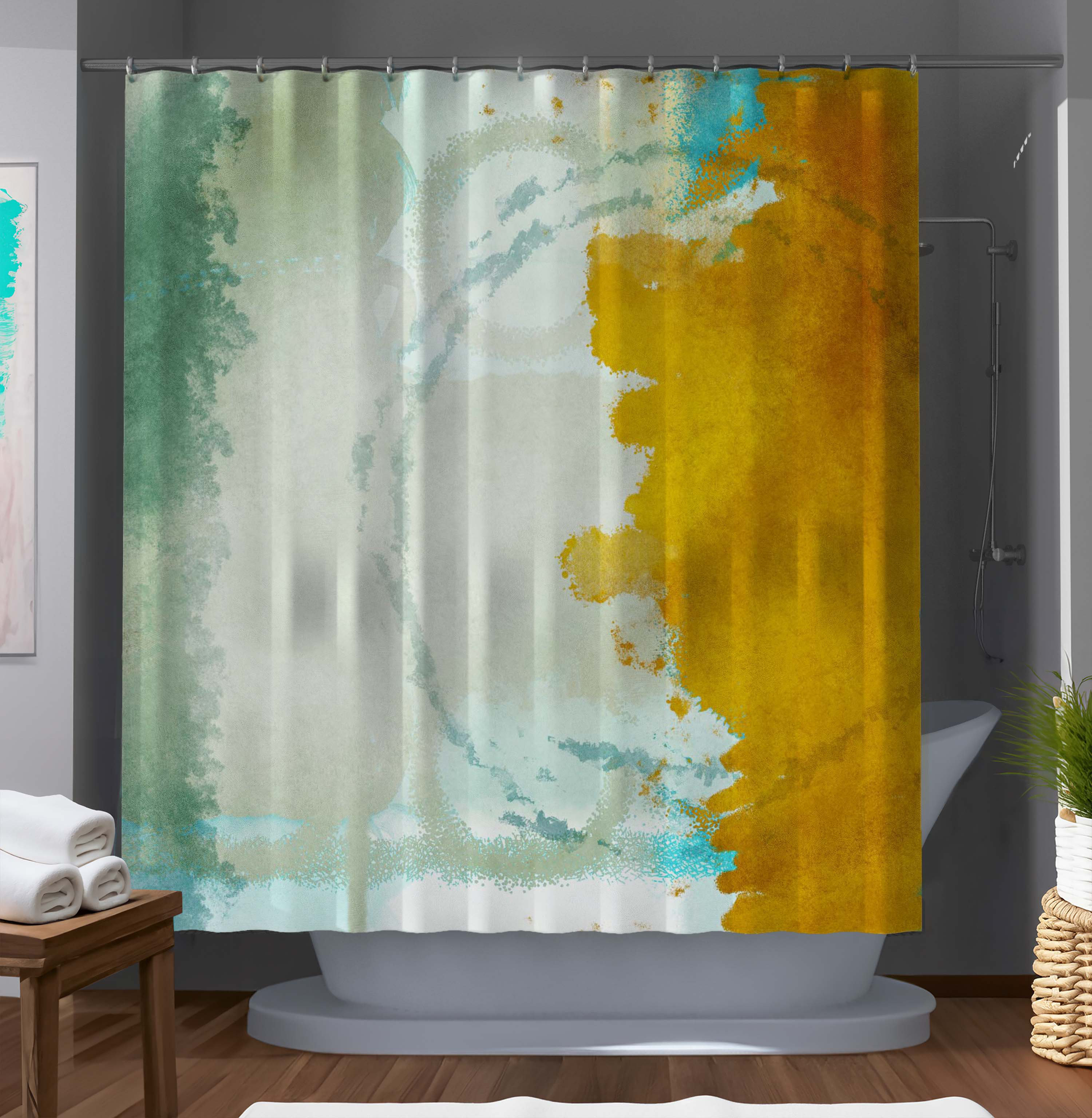 East Urban Home Flavius Abstract Shower Curtain | Wayfair