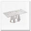Table de salle à manger en faux marbre avec base en acier inoxydable, pour 6 personnes-2048211702-2048211703