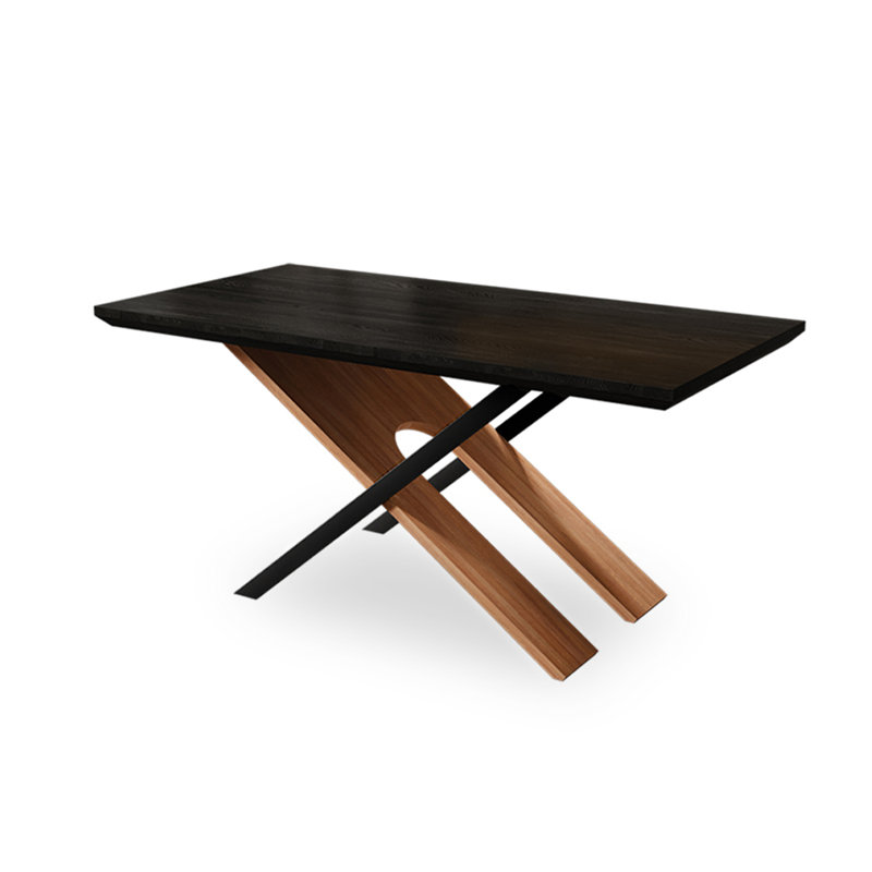 Japanese-style Creative Rectangular Solid Wood Dining Table, 29.53" H x 55.12" L x 27.56" W
