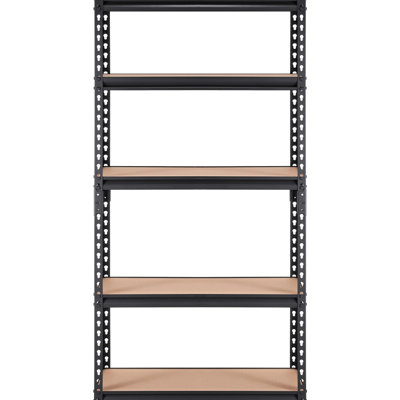 5 - Tier Adjustable Black Metal Storage Shelving Unit 2000 Lbs Capacity For Kitchen Garage 30" L X 12" W 60" H Utility Organizer Shelf With Laundry Ba