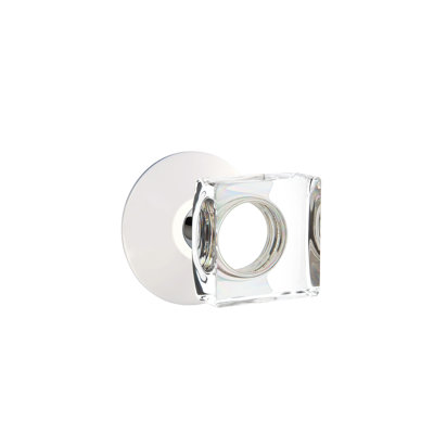 Emtek Privacy Knobset w/ Modern Rosette and Modern Square Glass Knob