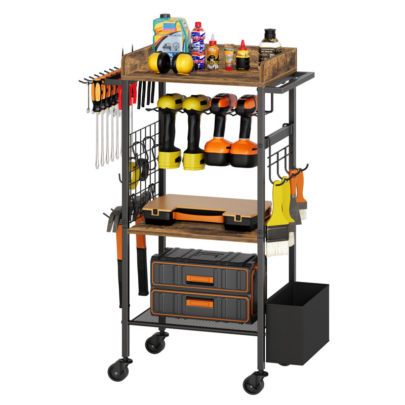 Bourdon Garden Tools Storage Organizer Carts Utility Rack