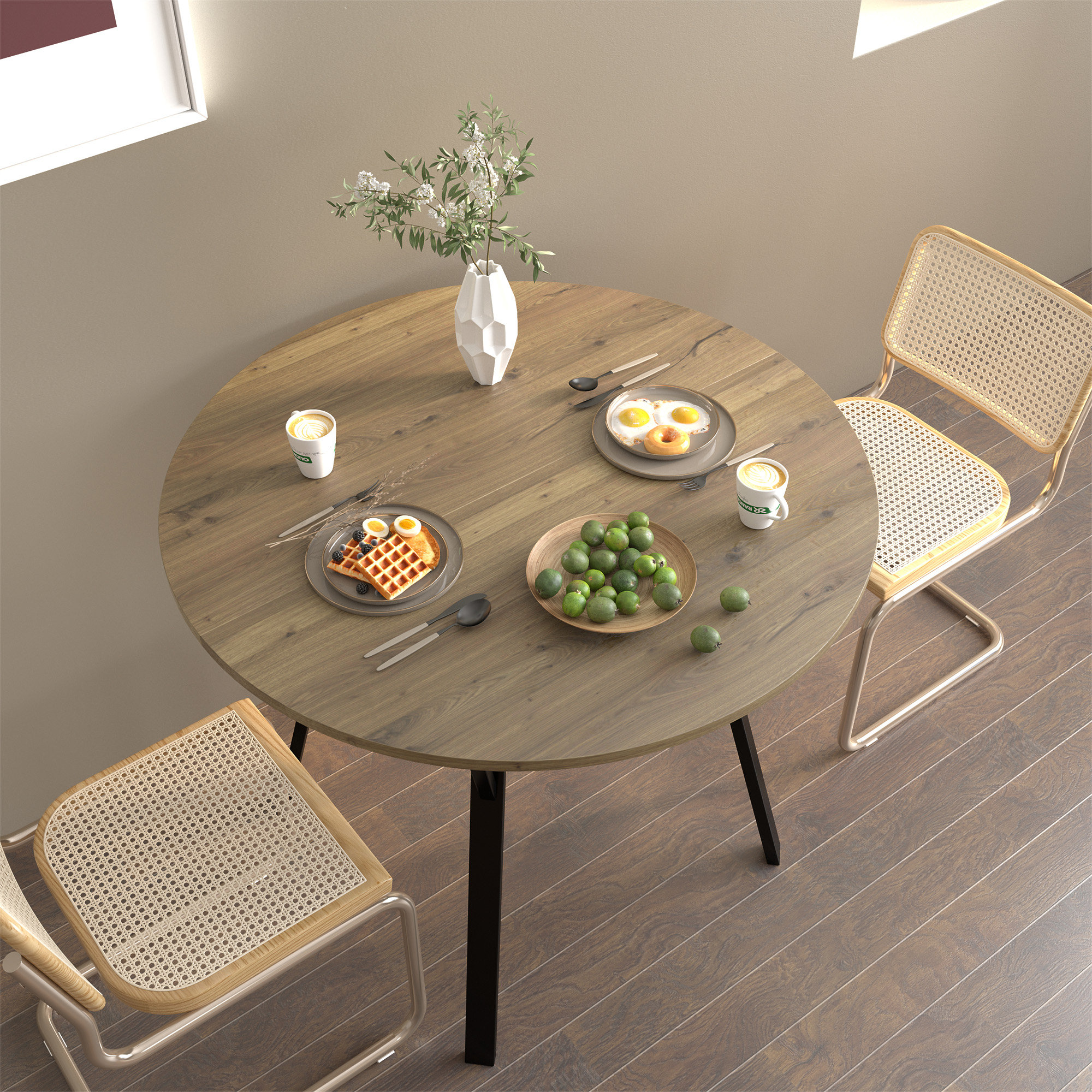 17 Stories 35.43 Inch Round Dining Table (Only Tables, No Chairs ...