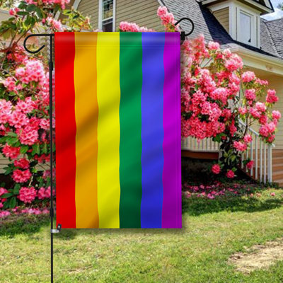 Drapeau de jardin double face haut de gamme, drapeaux décoratifs arc-en-ciel LGBT pour la décoration intérieure - résistant aux intempéries 