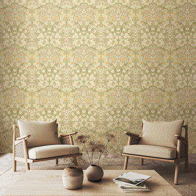 Blackthorn Damask - Olive & Clay