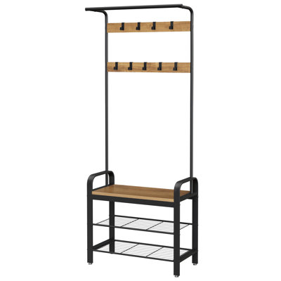 Hall Tree 28.3'' Wide with Bench and Shoe Storage