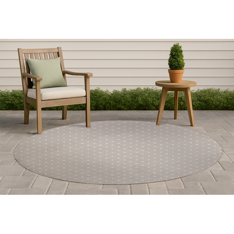 Leo Non-Slip Outdoor Rug, Round 5'