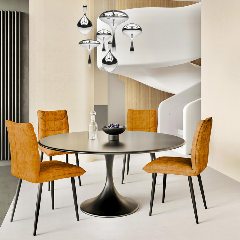Ensemble de 2 chaises en velours Modern, Jaune