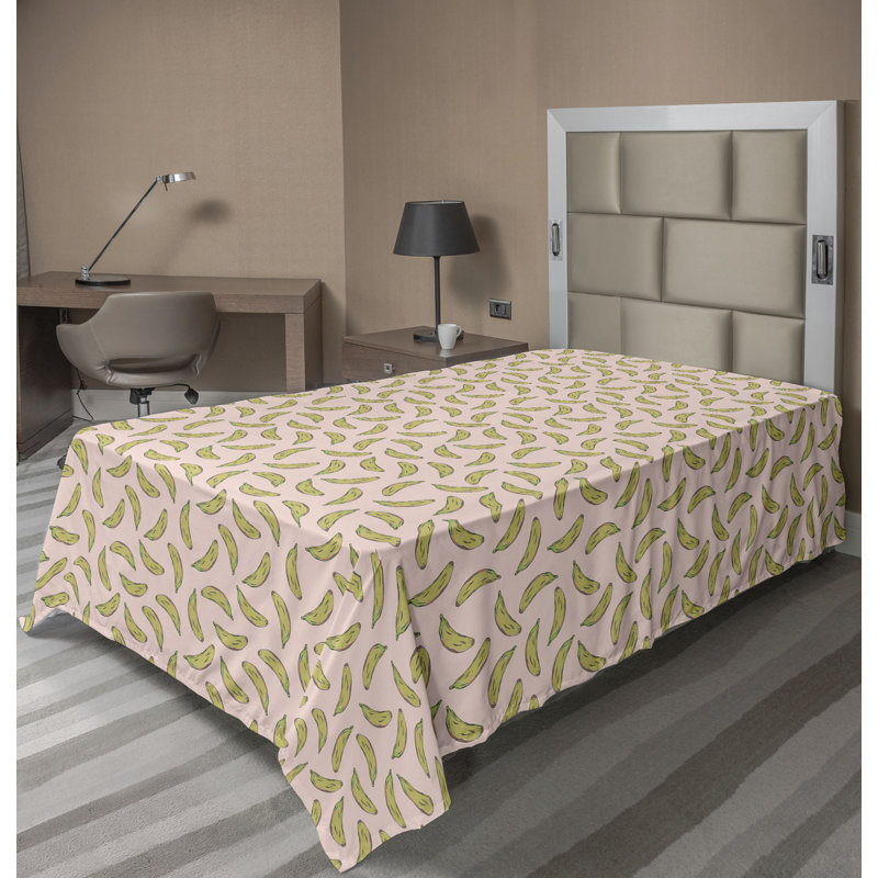 Drap plat Ambesonne Tropi Pop Art Bananas, Drap plat pour lit simple