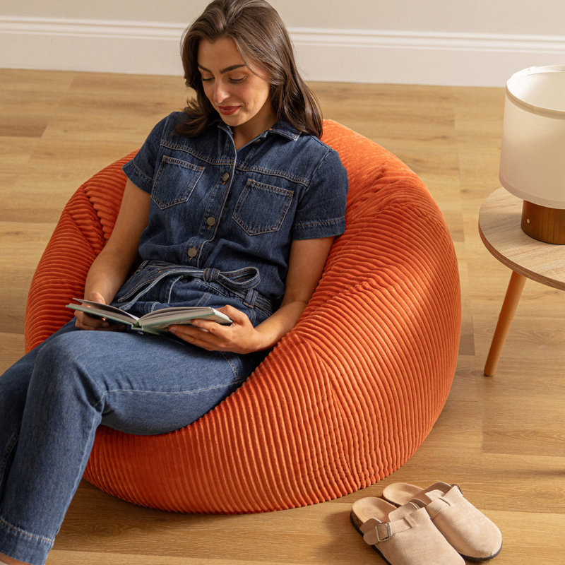 Kingston Corduroy Classic Bean Bag, Orange
