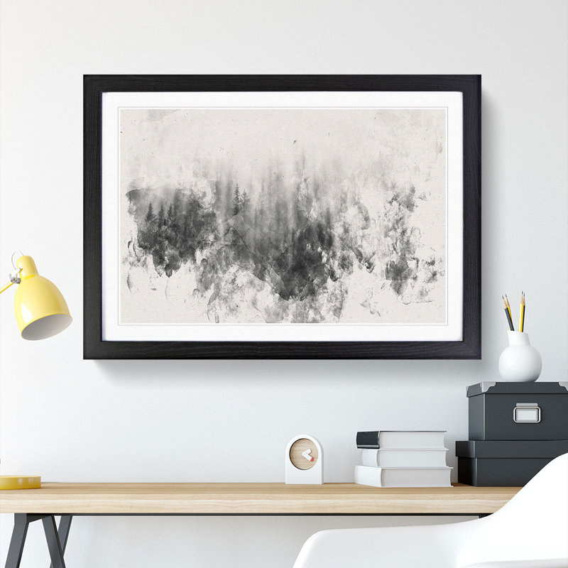 Moody Forest in Misurina Italy - Picture Frame Graphic Art Print, Black Framed, 27cm H x 36cm W x 2cm D