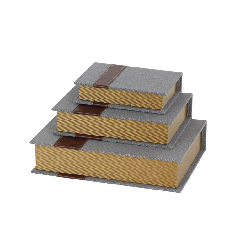 Boîte à livres traditionnelle 3 pièces Cortland, gris